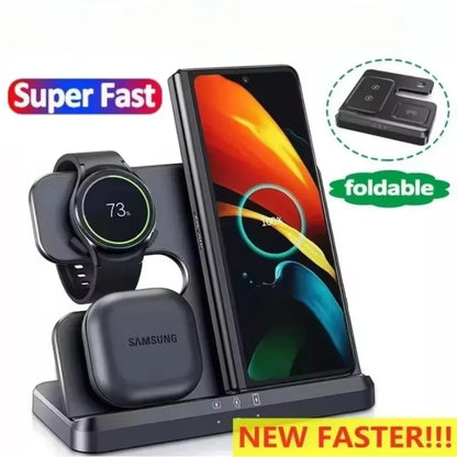 (For Samsung) 100W 3 In 1 Super Fast Wireless Charger Station