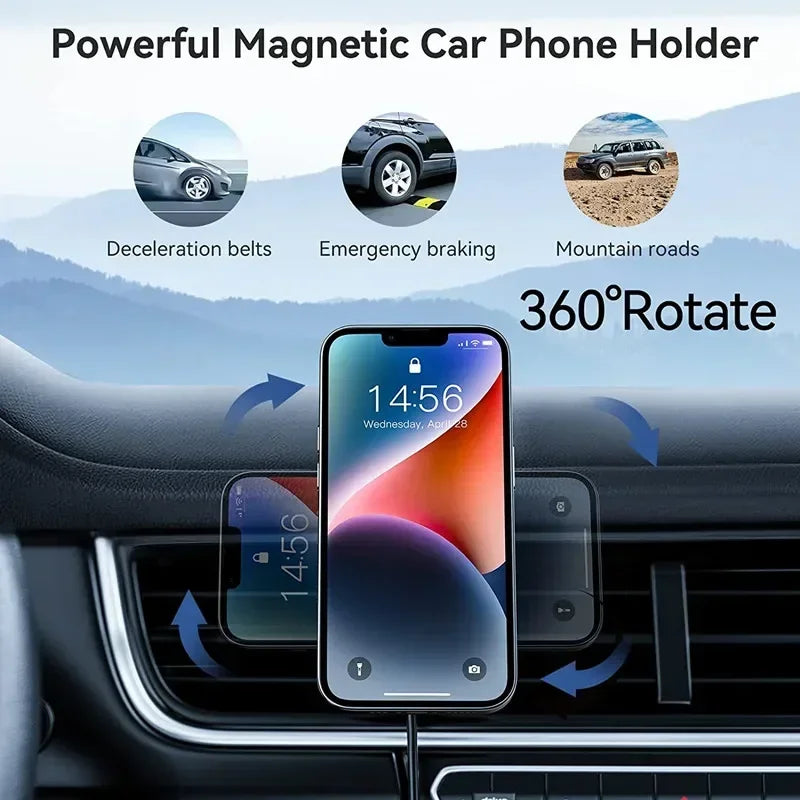 Magnetic Car Wireless Charger Air Vent Car Phone Holder Stand